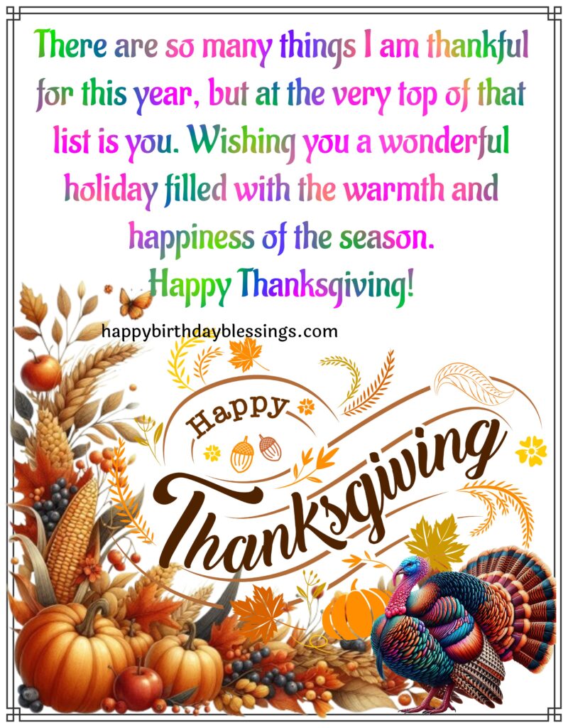Thanksgiving greetings with image.