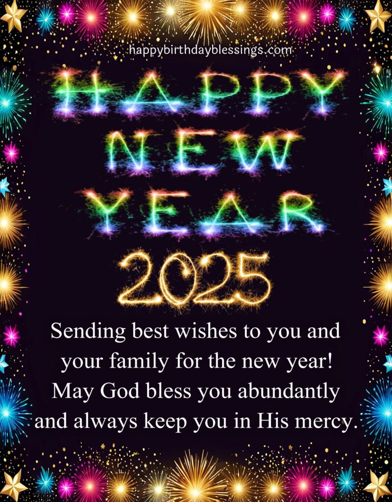 Happy New Year 2025 Message with firework image.