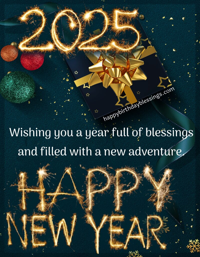 Happy New Year 2025 wishes with image.