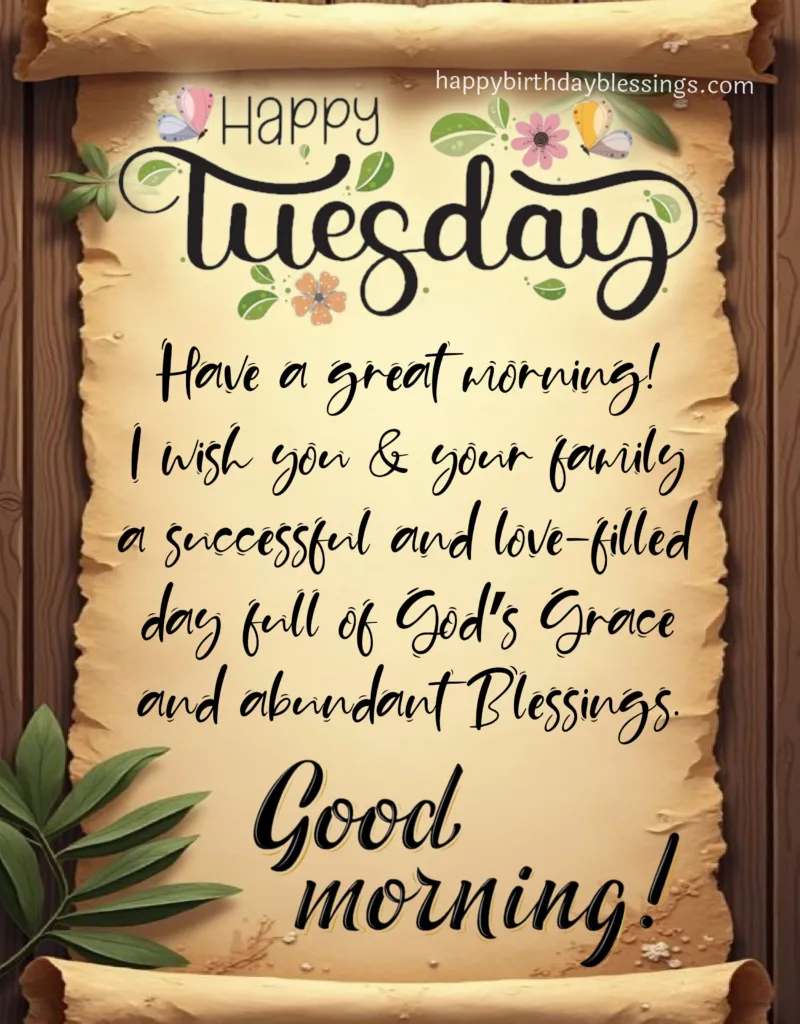 Happy Tuesday wishes image.