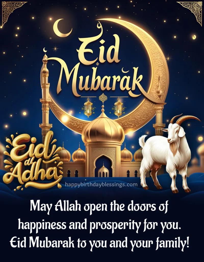 Eid Mubarak image with message.