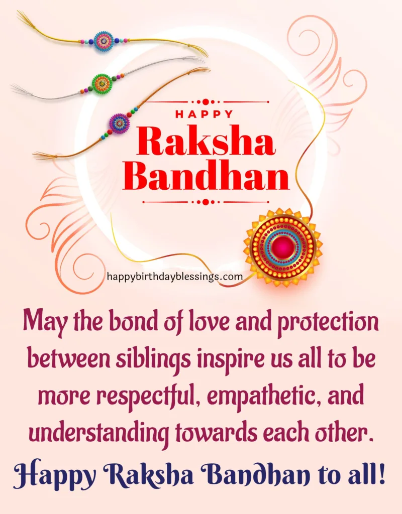 Happy Raksha Bandhan to all message.