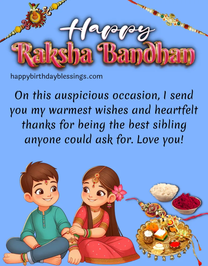 Raksha Bandhan Message with image.