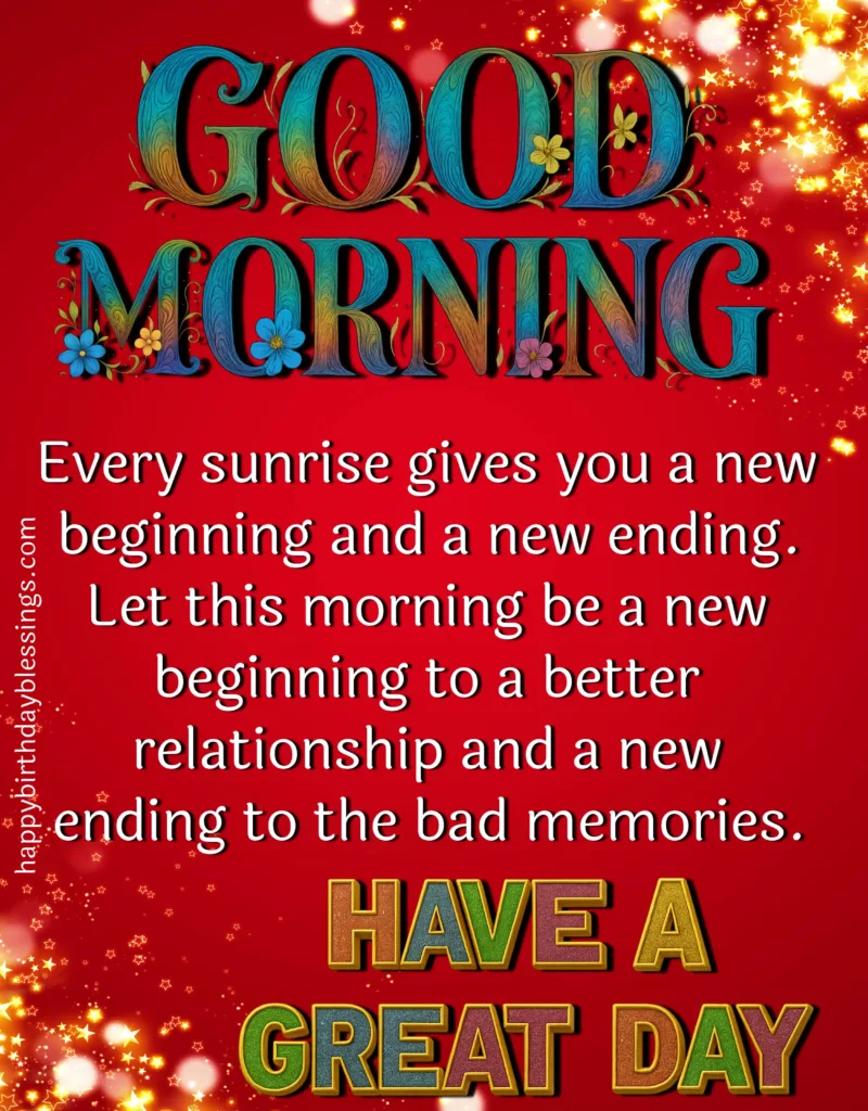 Good Morning Message with image.