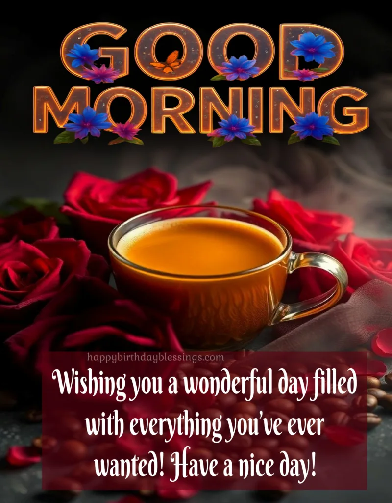 Good Morning image with coffee.