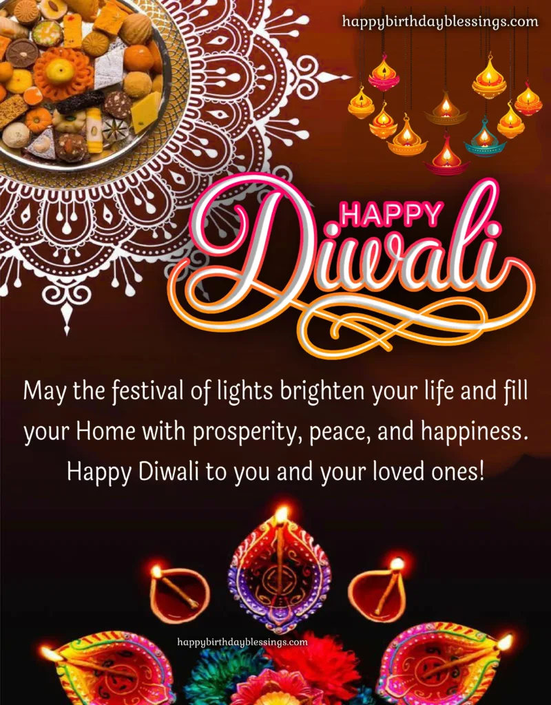 Happy Diwali image with sweets.