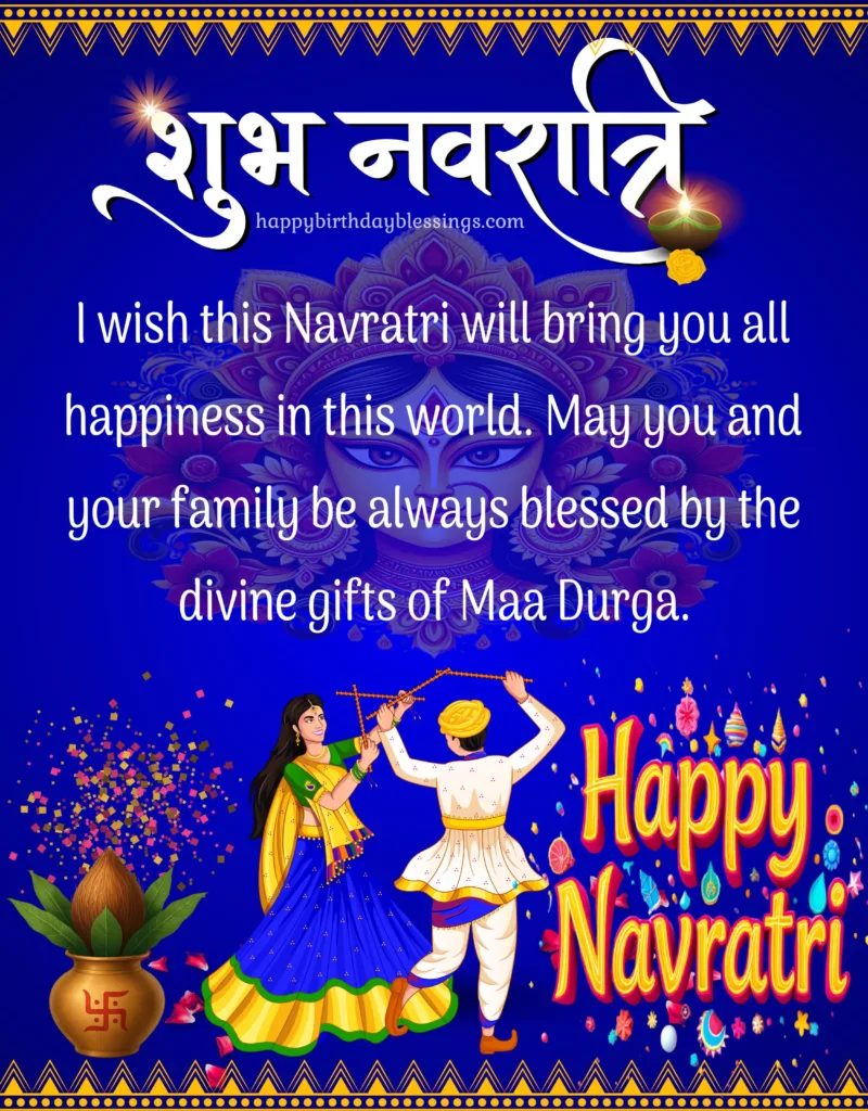 Happy Navaratri Blue background image.