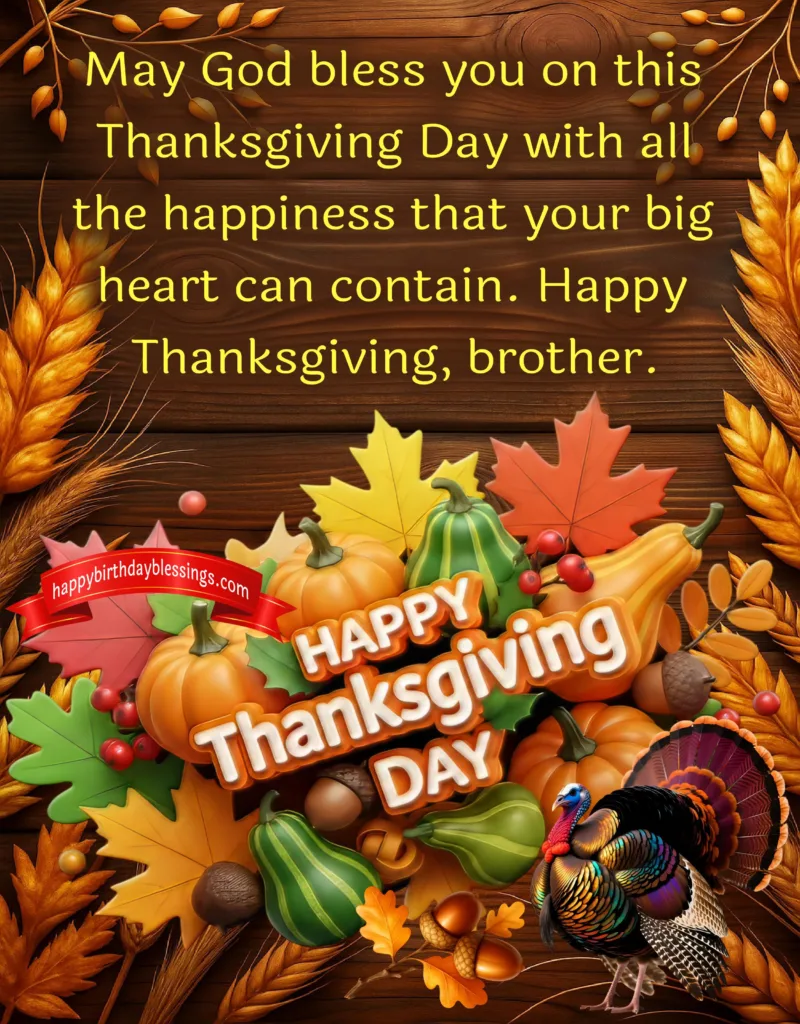 Happy Thanksgiving quote on brown wallpaper.