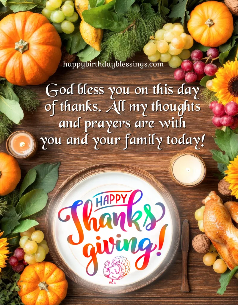 Thanksgiving Day Blessings with beautiful image.