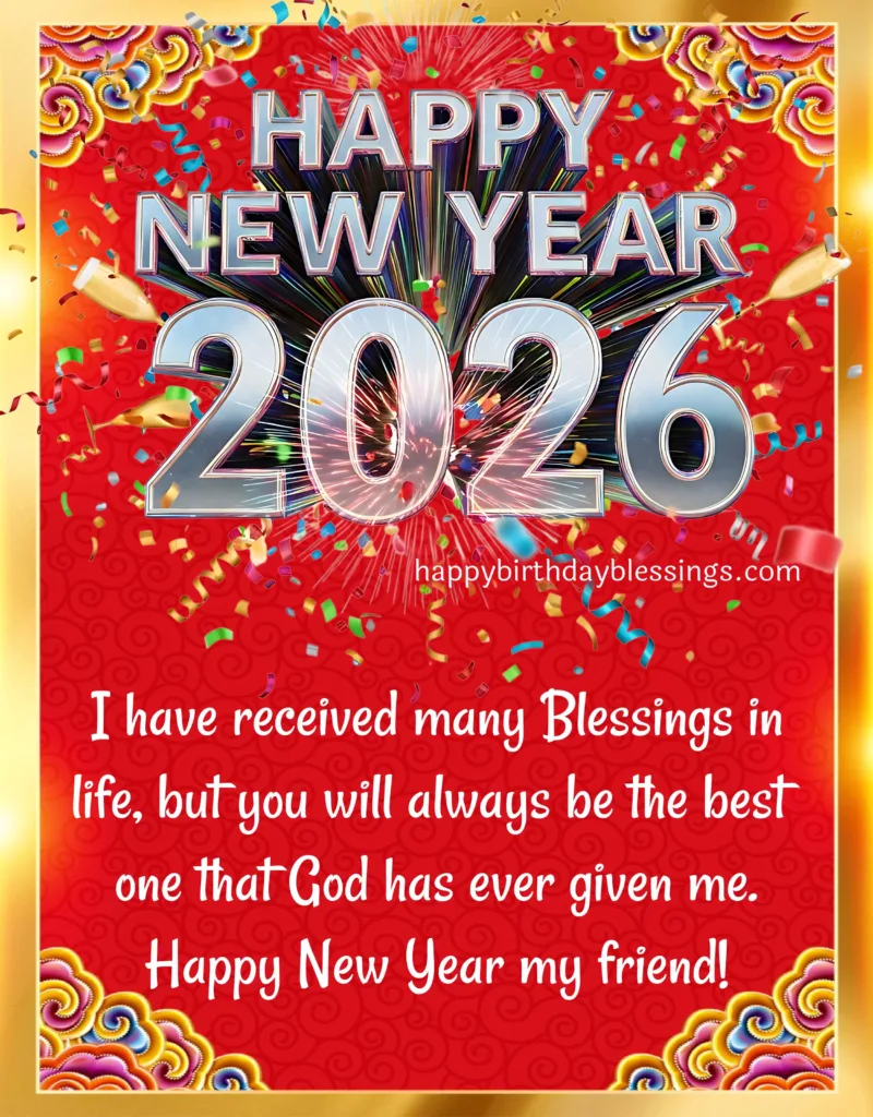 Happy New Year Friends message.