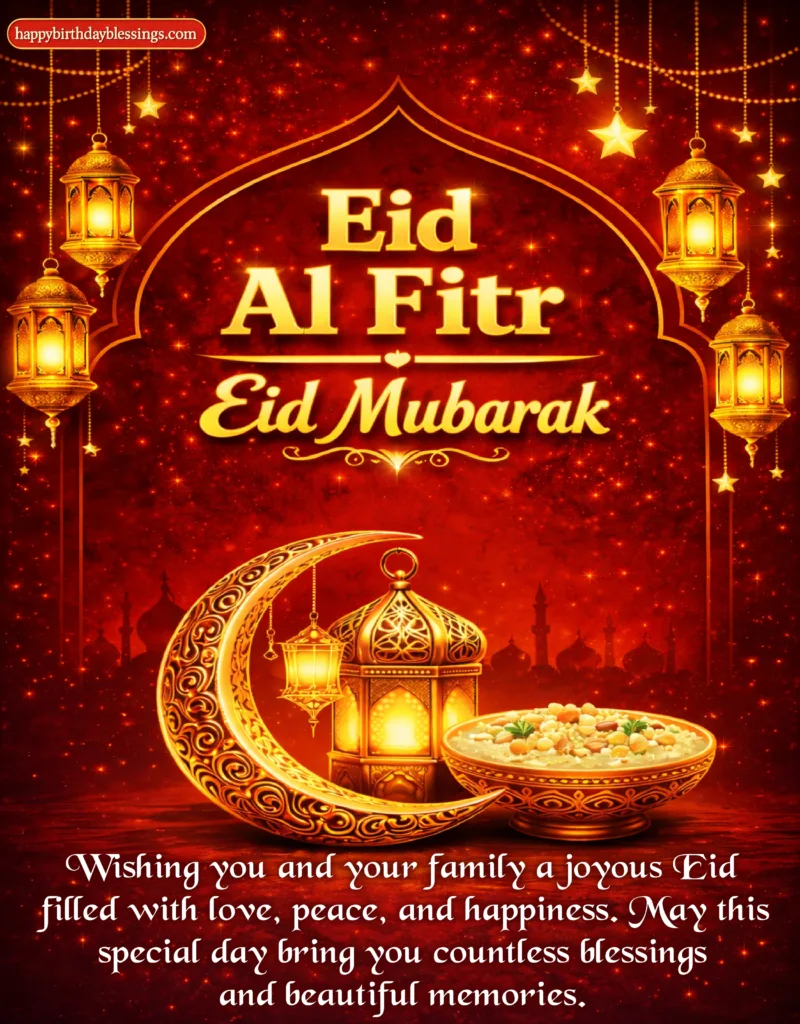 Eid Al Fitr Eid Mubarak quote on image