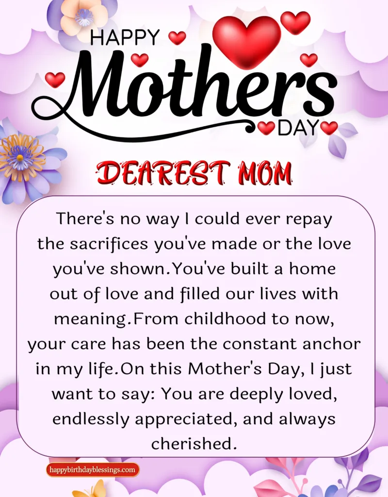 Happy Mothers Day heart touching quote.