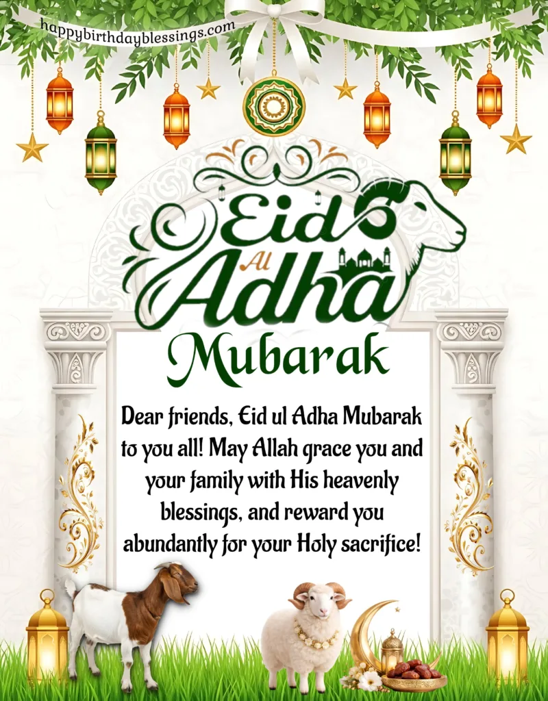 Happy Eid ul Adha image with goats.