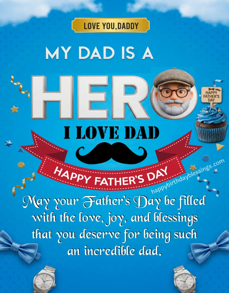 Father is a Hero image for Fathers Day.