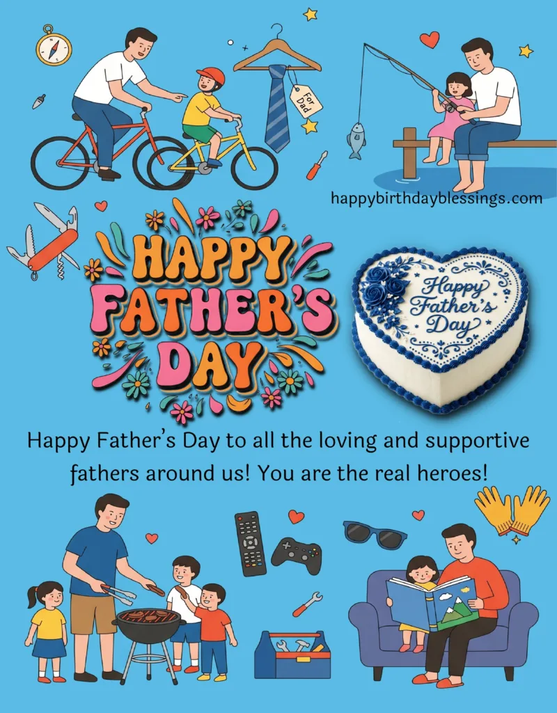 Fathers with their kids image for Father's Day.